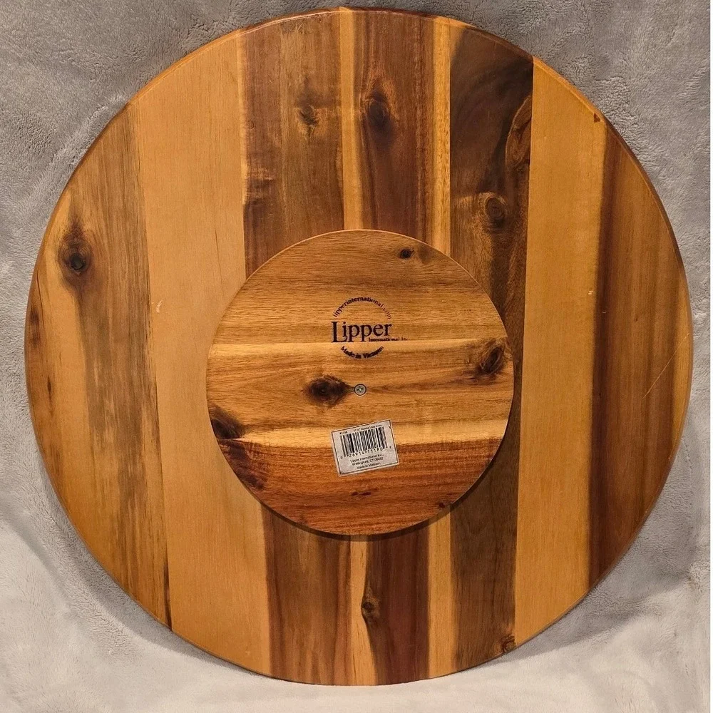 Lipper International 17.75 In. Acacia Wood Lazy Susan Rotating Kitchen Turntable